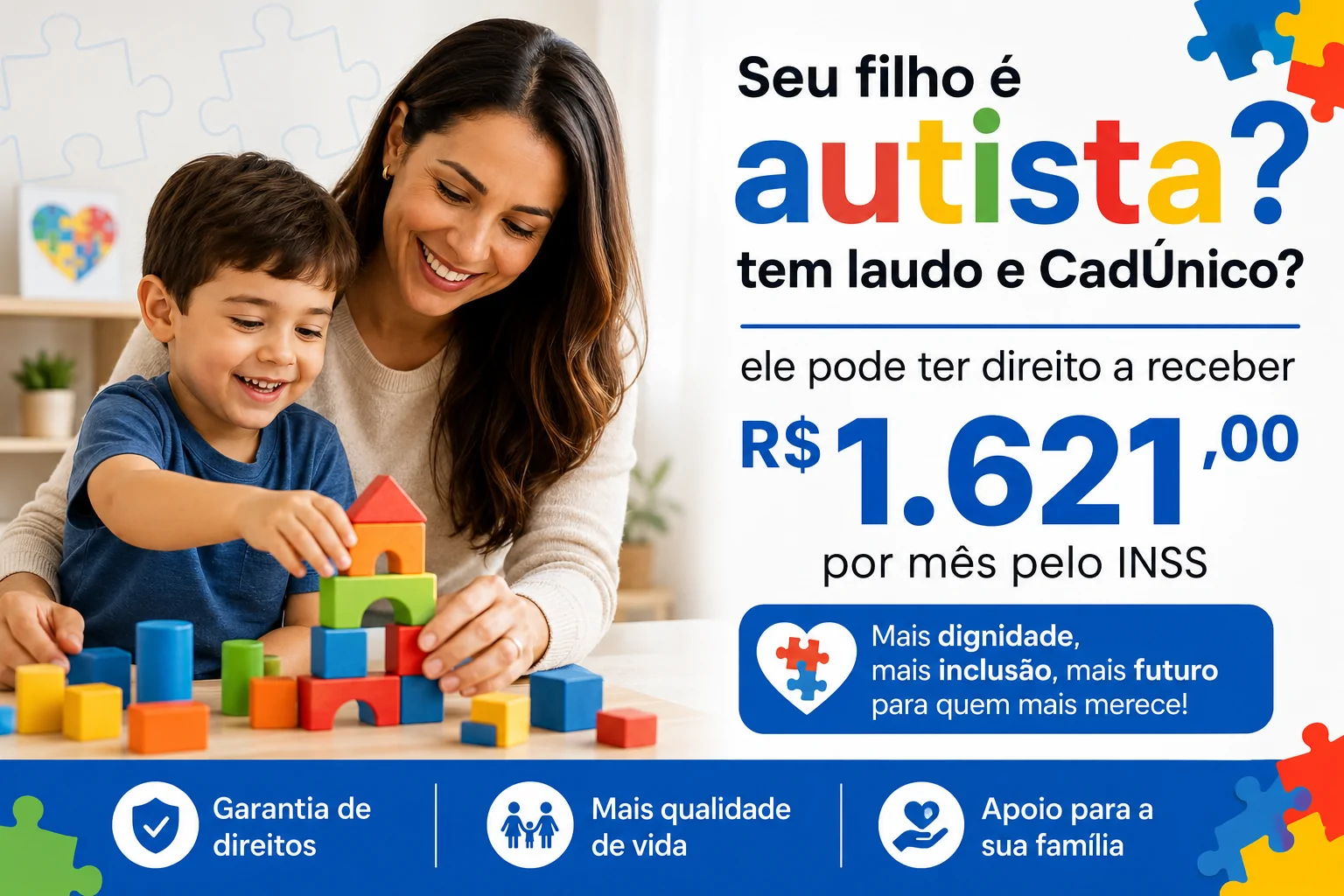 Família buscando orientação sobre BPC LOAS para pessoa com autismo